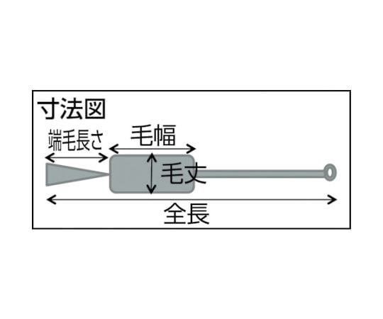 61-8866-89 理化学ブラシ 瓶洗い用 黒豚毛 スチール柄2号 TBP-T2J