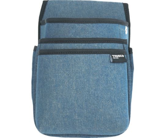 デニム腰袋　中型　3段　ブルー