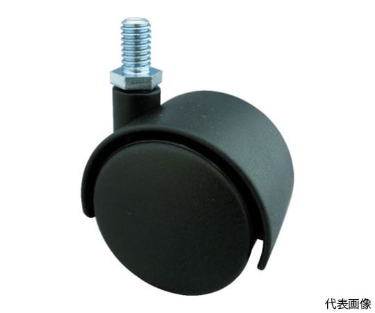 ねじ込み双輪キャスター　ナイロン車輪　自在　Φ40　M10