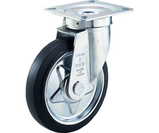 αプレス製ゴムキャスター　自在　Φ200