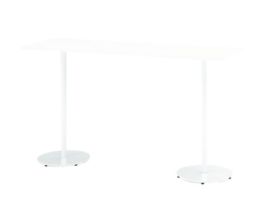 ハイテーブル（角型） 間口1800×奥行500×高さ1000mm 天板色ホワイト 支柱ホワイト TRA-185HH-W9W9