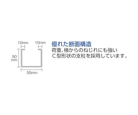 61-8896-68 TUG型中量棚600kg単体型 1855X776XH1200 3段 TUG600-46J-3