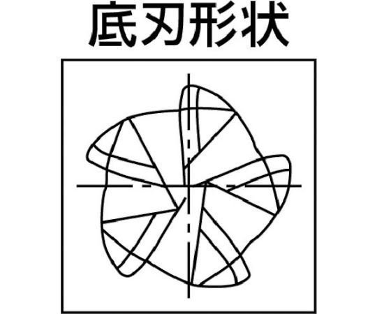 61-8904-49 FXコート チタン合金加工用不等リードエンドミル 5刃ロング