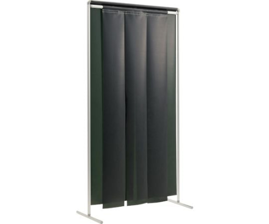 溶接遮光フェンス クグレール 遮光用衝立のれん型（アルミニウムフレーム・シート付） 1×2m キャスター無し ダークグリーン