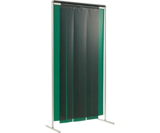 溶接遮光フェンス クグレール 遮光用衝立のれん型（アルミニウムフレーム・シート付） 1×2m キャスター無し グリーン
