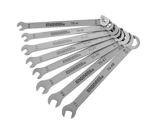 ８本組 片目片口スパナ(薄型・ｽﾃﾝﾚｽ製)