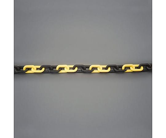 12mmx 2m ﾌﾟﾗｽﾁｯｸﾁｪｰﾝ/耐候型(黄/黒)