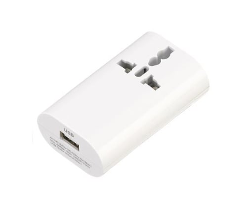 61-9090-33 海外用マルチ変換プラグ USB付 ホワイト HPM4WH