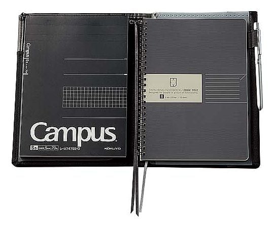 61-9098-99 キャンパスノートパッドA5方眼罫カットオフ70枚黒 ﾚ