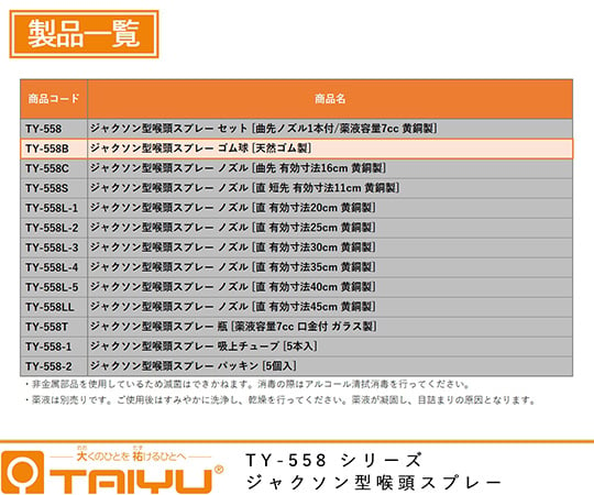 61-9230-14 ジャクソン型喉頭スプレー ゴム球 天然ゴム製 TY-558B