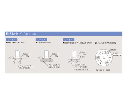 61-9261-33 補助手摺 (樹脂被覆付) 長さ350mm 木目調 SK-290RJ-3590