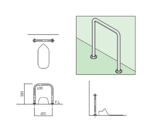61 9263 08 バリアフリー手摺 和式トイレ用 ピンク Sk 101sn Rj Axel アズワン