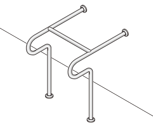 バリアフリー手摺 洗面・手洗器用 34径 バフ研磨仕上