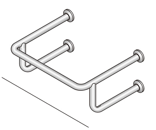 バリアフリー手摺 洗面・手洗器用 34径 ヘアライン仕上