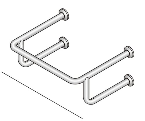 バリアフリー手摺 洗面・手洗器用 38径 ヘアライン仕上