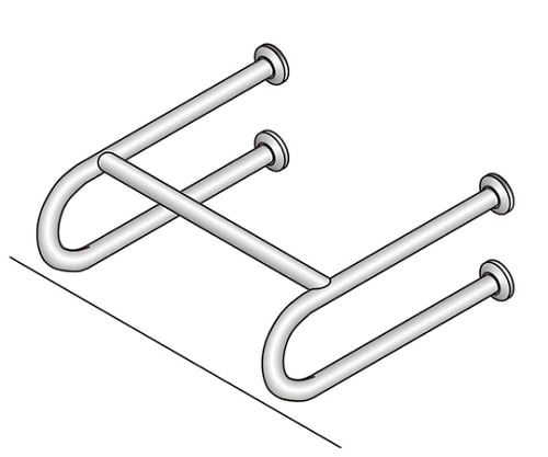バリアフリー手摺 洗面・手洗器用 32径 バフ研磨仕上