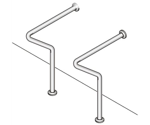 バリアフリー手摺 洗面・手洗器用 34径 バフ研磨仕上