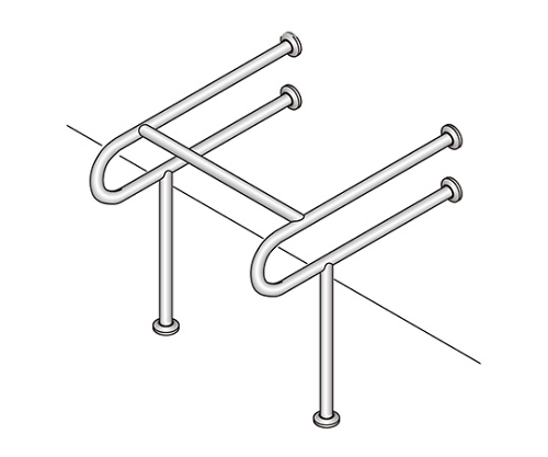 バリアフリー手摺 洗面・手洗器用 34径 ヘアライン仕上