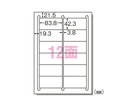 ラベルシール[レーザープリンタ]マット紙 A412面 1パック（20枚入）　65312
