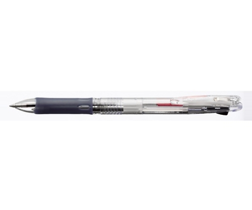 2色ボールペン クリップオンスリム 2C 0.7mm 透明（インク色：黒・赤） B2A5-C