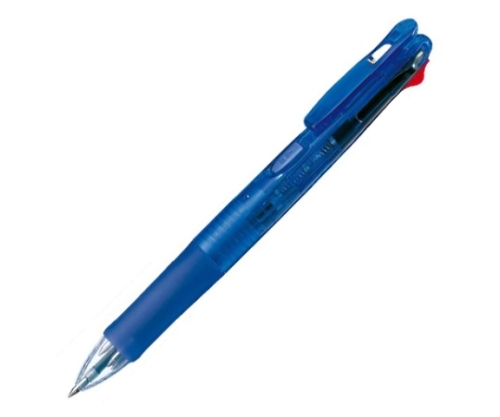 4色ボールペン クリップオンG 4C 0.7mm 青（インク色：黒・赤・青・緑） B4A3-BL