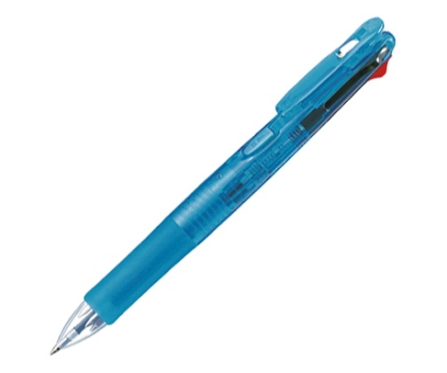 4色ボールペン クリップオンG 4C 0.7mm ライトブルー（インク色：黒・赤・青・緑） B4A3-LB