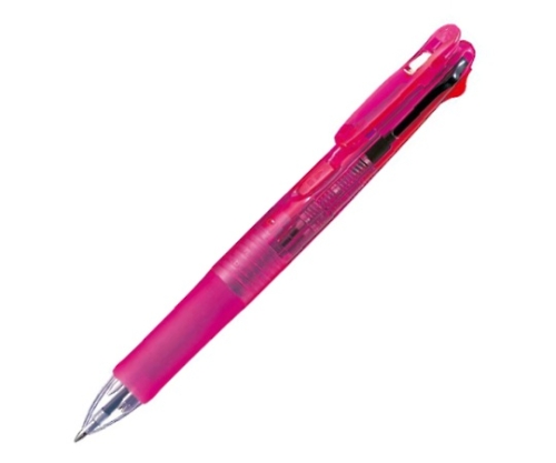4色ボールペン クリップオンG 4C 0.7mm ピンク（インク色：黒・赤・青・緑） B4A3-P