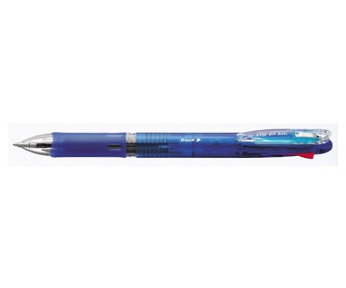 4色ボールペン クリップオンスリム 4C 0.7mm 青（インク色：黒・赤・青・緑） B4A5-BL