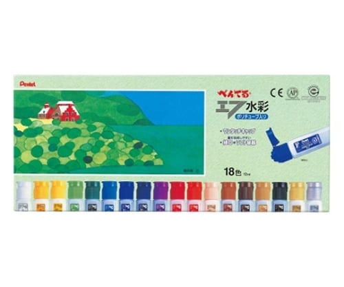 61-9362-55 エフ水彩（ポリチューブ） 12mL×18色 WFC1-18