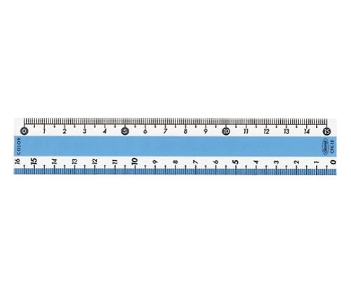 カラー直線定規 目盛：15cm ブルー CPK-15-B