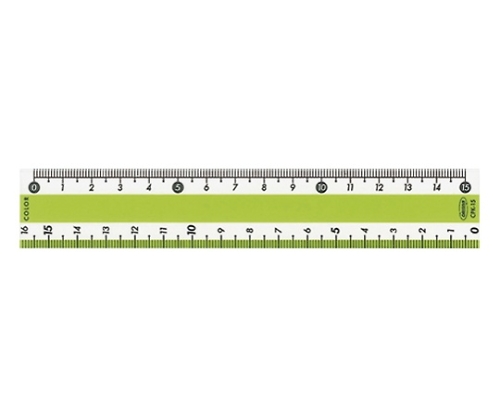 カラー直線定規 目盛：15cm グリーン CPK-15-G