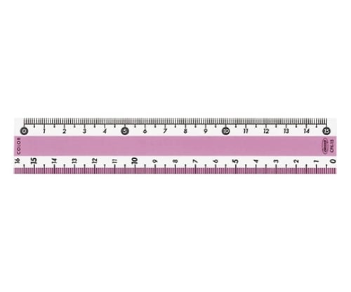 カラー直線定規 目盛：15cm ピンク CPK-15-P