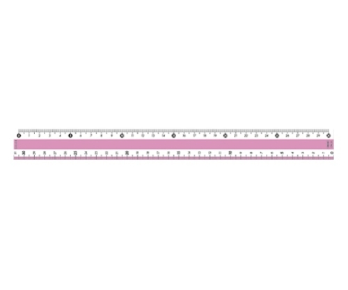 カラー直線定規 目盛：30cm ピンク CPK-30-P
