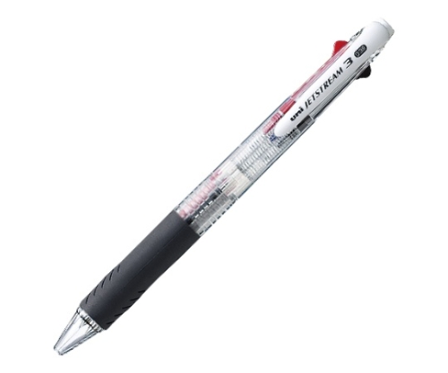 61-9384-31 ジェットストリーム 3色ボールペン 透明 0.38mm インク色:黒・赤・青 SXE3-400-38.T