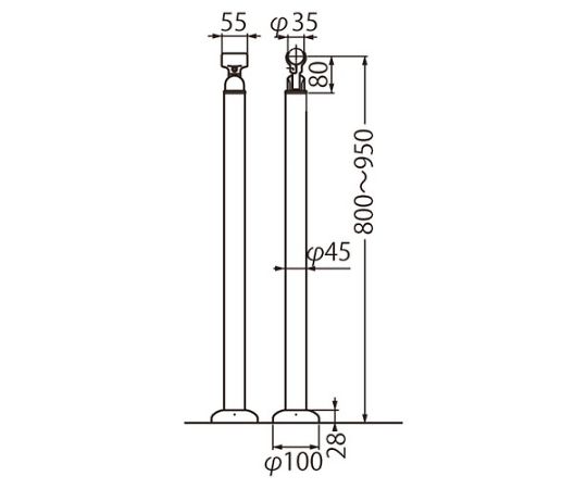 エッセンシャルコンフォート シロクマ 支柱Bベース式 鏡面磨 ABR-712B