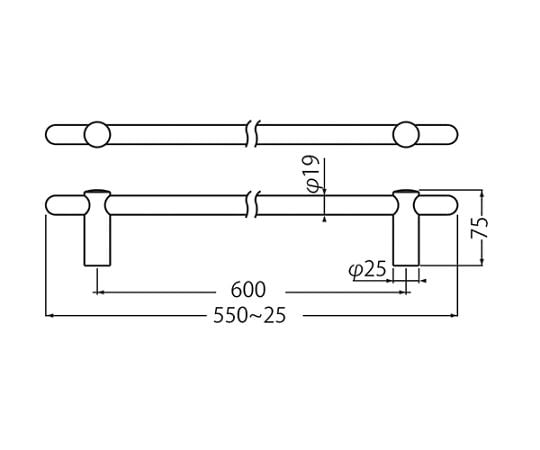 61-9505-13 カプセルタオル掛600ミリ金 BT-8 【AXEL】 アズワン