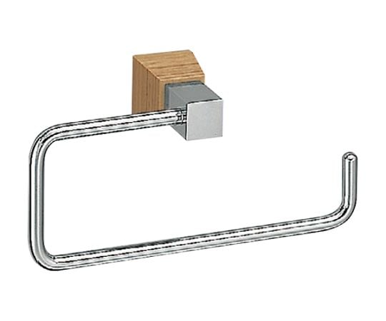 ラックスタオルリングクローム/白木ウッド