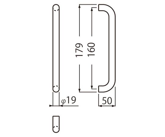 61-9532-89 19Φ丸棒取手180ミリクローム NO-75 【AXEL】 アズワン