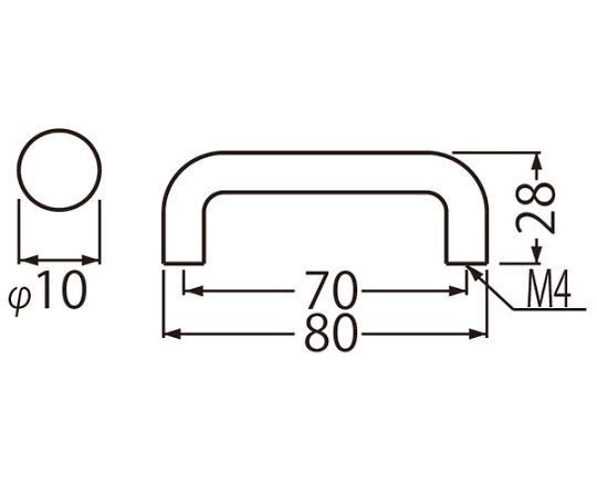 PC10Φ丸棒ハンドルNオーク　P-3