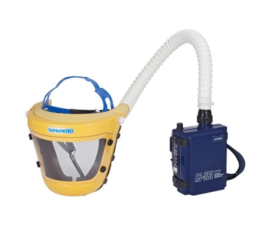 電動ファン付き呼吸用保護具（飛来落下物用） ヘッドギアタイプ一般粉じん用 LS-455;W1SNH