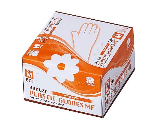 ハクゾウプラスチックグローブＭＦ　Ｍ　１箱（８０枚）