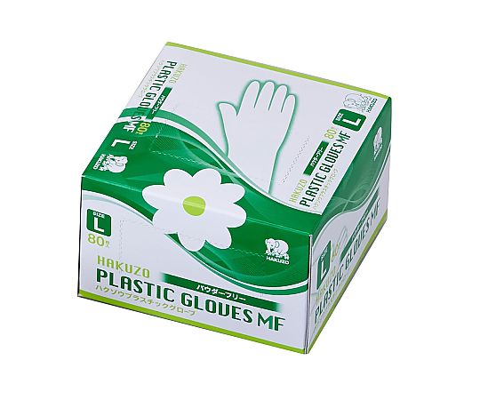 ハクゾウプラスチックグローブＭＦ　Ｌ　１箱（８０枚）