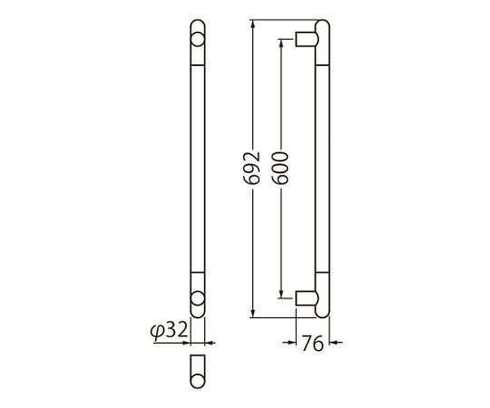 61-9635-69 シート巻き取手 （ステンレス+樹脂） 600mm ダークグレー