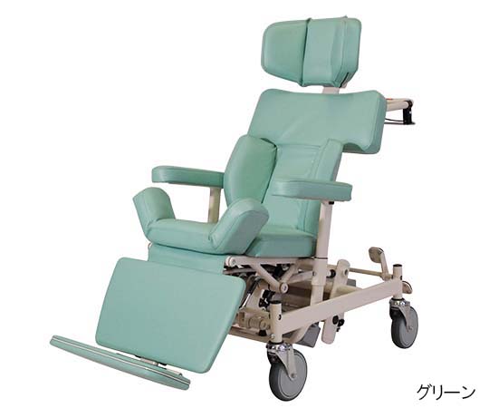 ストレッチャー車椅子 （介助式/座幅400mm/グリーン・サイドバー付） TB-203