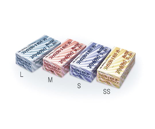 AS ONE 粉なしラテックス手袋 Mサイズ100枚入り　10箱 61-9710-86 ラテックスグローブ No.290（粉なし） S 1ケース