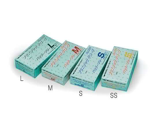 プラスチックグローブ　No.380（粉なし）　M　1ケース（100枚×10箱入）