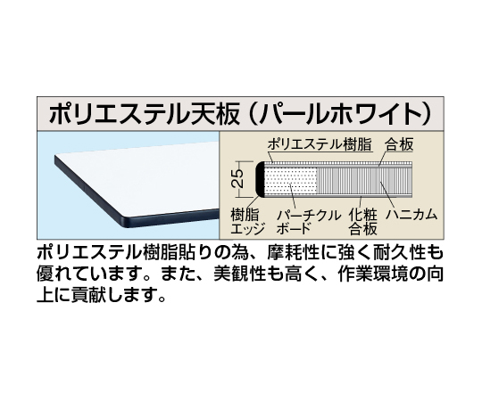 61-9754-75 軽量用天板 25t ポリエステル天板 KK-1890PCCGL 【AXEL