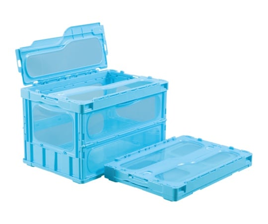 色付き透明折りたたみコンテナー（フタ付）