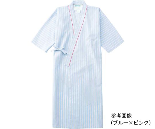 患者衣ガウン（男女兼用）　ブルー×ネイビー　3L