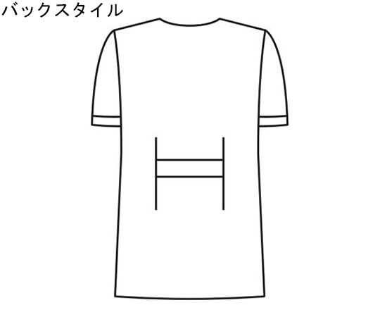 女子V衿調理衣　半袖　白　3L　527-30 3L